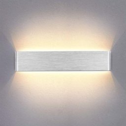 Stoex - 14W led Applique Murale Interieur 40cm Lampe Murale Blanc Chaud , Design Simple Argent Gris