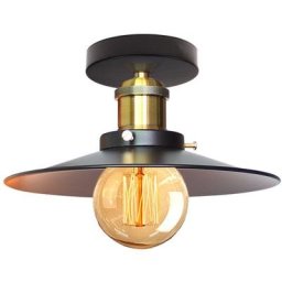 Vintage Plafonnier Industriel Retro en Métal Ø22cm Lustre Luminaire L'éclairage pour Chambre Salon