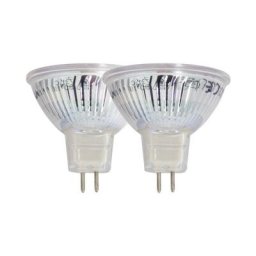 Lot de 2 ampoules smd led Spot MR16, culot GU5.3, 345 Lumens, conso. 5W (eq. 35W), 4000K, Blanc