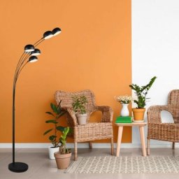Trio Lighting - Lampadaire Arqué Dito Noir mat 5x10W E14 - Noir