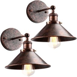 Lot de 2 Applique Murale Industrielle Vintage Design Style RétroLuminaire Métal Rotation à 180