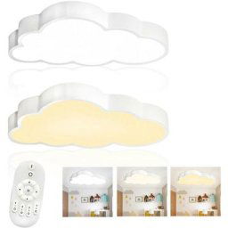 Plafonnier Plafonnier led 48 w à intensité variable avec télécommande,Forme de nuage,Ultra fin,Pour