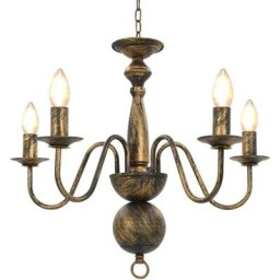 Lustre Noir antique 5 ampoules E14 - Topdeal
