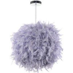 Lustre Suspension en Plumes 30 cm E27 40W Gris