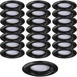 Lampesecoenergie - Lot de 30 Spots Encastrables Fixe Noir Mat avec GU10 led 5W eqv. 50W Blanc Froid