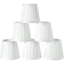 BSR - Lot de 6 abat-jours en tissu pour plafonniers et suspensions à clipser pour lampes murales et