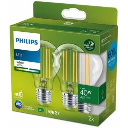 Ampoules led Ultra Efficient E27, classe enérgétique a, équivalent 40W, 3000K, verre, lot de 2