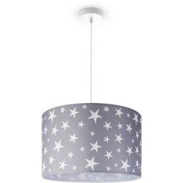 Plafonnier Chambre Enfant Suspension Bébé Abat-Jour Tissu Rond Étoiles Lampe à suspension - Blanc,