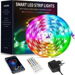 Bande Led 5050 rgb , Led Ruban Lumineuse Flexible Multicolore avec Télécommande 40 Touches,Utilisé