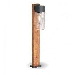 Xanlite - Borne filaire noire et bois IP44, culot E27, 40W max - BOFE40WNW