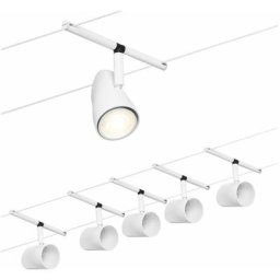Système de corde Set Coupe Blanc Matt, Chrome 5 Spots sans ampoules Max. 5xw gu5,3 dc 60va