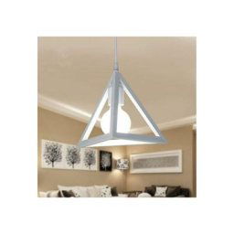 Lustre suspension cage forme triangulaire fer abat-jour luminaire pour salon salle à Manger suisine