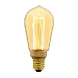 Xanlite - Ampoule led déco Hologramme edison au verre ambré, culot E27, 4W cons., 200 lumens,