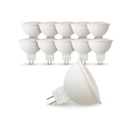 Lot de 10 Ampoules led GU5.3 MR16 12V 5W Eq 40W Température de Couleur: Blanc neutre 4000K