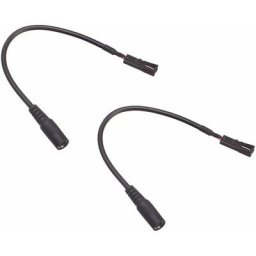 2x Câble alimentation 15cm souple ruban led avec connecteur rapide femelle et prise jack femelle
