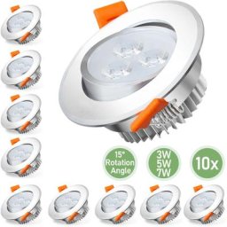 Lot de 10 spots à encastrer 3W Blanc chaud led spots orientables éclairage plafond - Swanew
