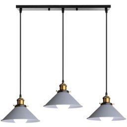 Suspension Luminaire Industrielle 3 Lumière Plafonniers Design Edison Métal Lustre Suspension avec