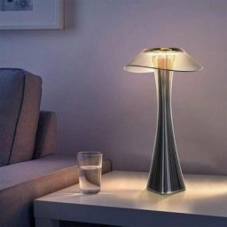Lampe de table design rechargeable tactile led - Lampe de chevet usb en titane à intensité variable