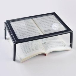 A4 Pleine Page Loupe de Lecture Loupe Sur Pied Rectangulaire Mains Libres avec 4 led Lampe Lentille