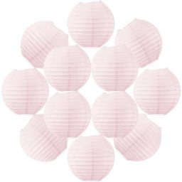 12x Lanterne Papier 20 cm Rose Pâle - Suspension Boule Papier 20 cm (12'') type Lanterne Japonaise