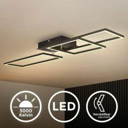 I Cadre led 43,8 Watt i plafonnier bureau pivotant i 3000 k blanc chaud i LED-Frame finition noire