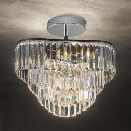 Plafonnier à intensité variable 'Volina' en métal pour salon & salle à manger - chromé