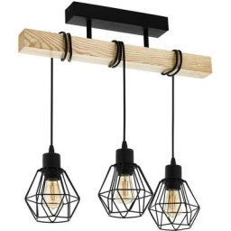 Eglo - clairage de plafond townshend 5 l noir, marron: 55 cm b: 20 cm h: 36 cm