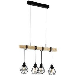 Light Pendant townshend 5 l noir, marron: 70cm w: 20cm h: 110cm