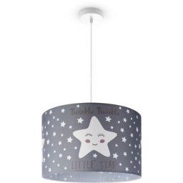 Plafonnier Chambre Enfant Suspension Bébé Abat-Jour Tissu Rond Étoiles Lampe à suspension - Blanc,