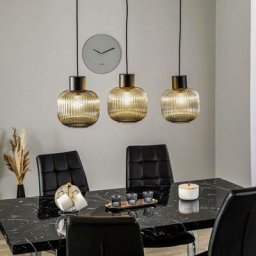 Suspension en verre à intensité variable 'Lomeris' en verre pour salon & salle à manger - gris