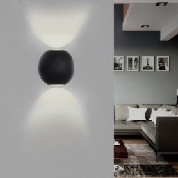 Applique Murale Noire Design led Double Faisceaux IP54 6W - Blanc Neutre 4000K - 5500K - Blanc