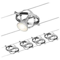 Système de câble Cardan chromé avec 4 spots sans lampe, max. 10W GU5,3 941,44