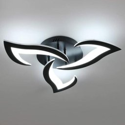 Plafonnier Led Moderne, 36W 2900LM Luminaire Plafonnier Led Noir, Créatif Pétales Design Lampe de