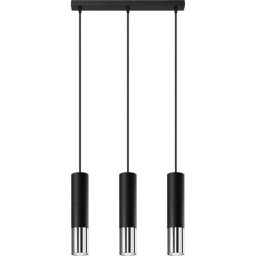 Lampe à suspension Loopez 3L l noir / chrome: 29, b: 6 h: 100, GU10, dimmable