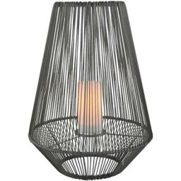 Lampe de table de jardin effet flamme Mineros taille m - Gris