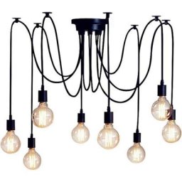 Lustre Suspension Araignee Design Industriel, Rétro Douille E27 Têtes Éclairage Lumières
