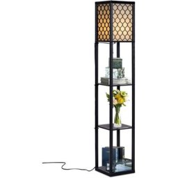 Lampadaire avec 3 Niveaux Etagère 220-240V,60W Design Scandinave Lampe sur Pied (Ampoule Non