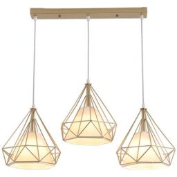 Lustre Suspension Industrielle en forme Diamant 25cm Lampes de Plafond Abat-Jour Cage en Fer