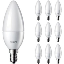 Lot 10x Philips Corepro LEDcandle E14 Dépolie 5W 470lm - 827 Blanc Très Chaud Équivalent 40W
