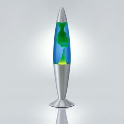 Licht-erlebnisse - Lampe à Lave Jenny argentée au design vintage en style rétro avec liquide bleu
