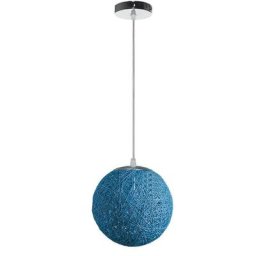 Stoex - Rétro Suspension Luminaire en Rotin Globe Rond 20cm, Lustre Abat-jour diy Lampe Plafond E27