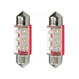 2x ampoule navette led rouge 12V 5W longueur 36mm led 6x3mm voiture remorque moto camion