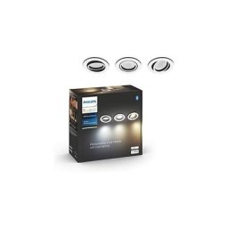 Philips - Hue White Ambiance, Milliskin spots encastrés aluminium 3x5W, compatible Bluetooth,