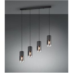 Trio Lighting - Suspensions Robin Noir Mat 4x28W E27 - Noir