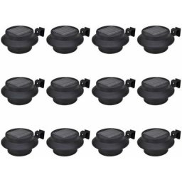 Vidaxl - Lampes solaires à led d'extérieur pour clôture 12 pcs Noir Noir