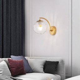 Applique Murale Avec Ampoule, Applique Murale D'éclairage, Applique Murale Avec Abat-jour En Verre,