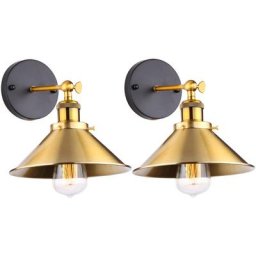 Lot de 2 Applique Murale Industrielle Vintage Design Style RétroLuminaire Métal Rotation à 180