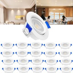 Plafonnier LED Lot de 20 Spot LED encastrable pour plafond Spots encastrés à module LED blanche