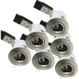 Eclairage Design - Lot de 6 Spot Plafond bbc acier brossé orientable diam 100