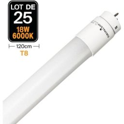Europalamp - 25 Tubes Neon led 18W 120cm T8 Blanc Froid 6000K Gamme Pro - Blanc froid 6000K